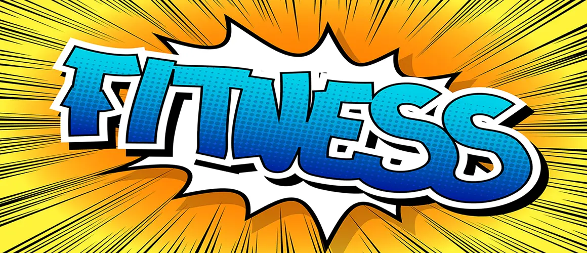 Fitness Social Media - Comic book style word Fitness Social Media