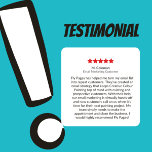 Fly Pages Testimonial email marketing